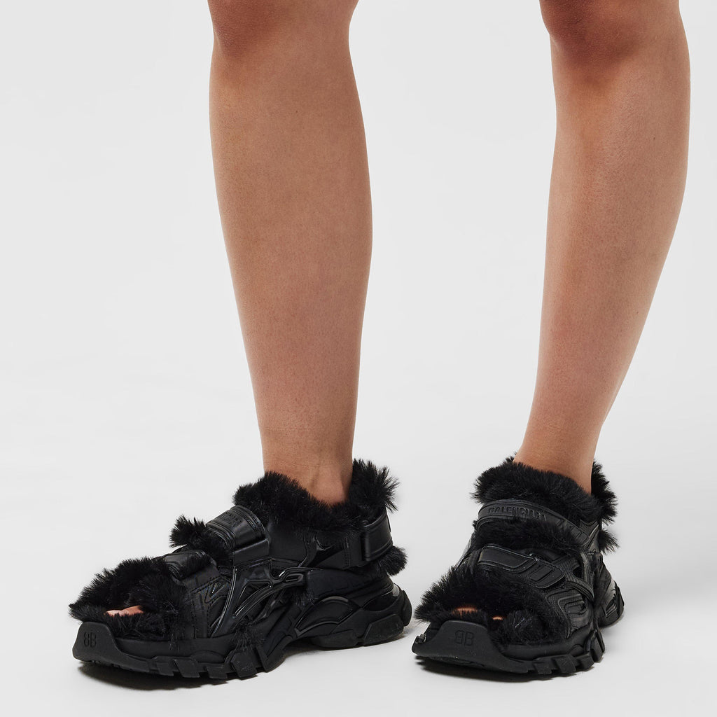 Track Faux-Shearling Sandals