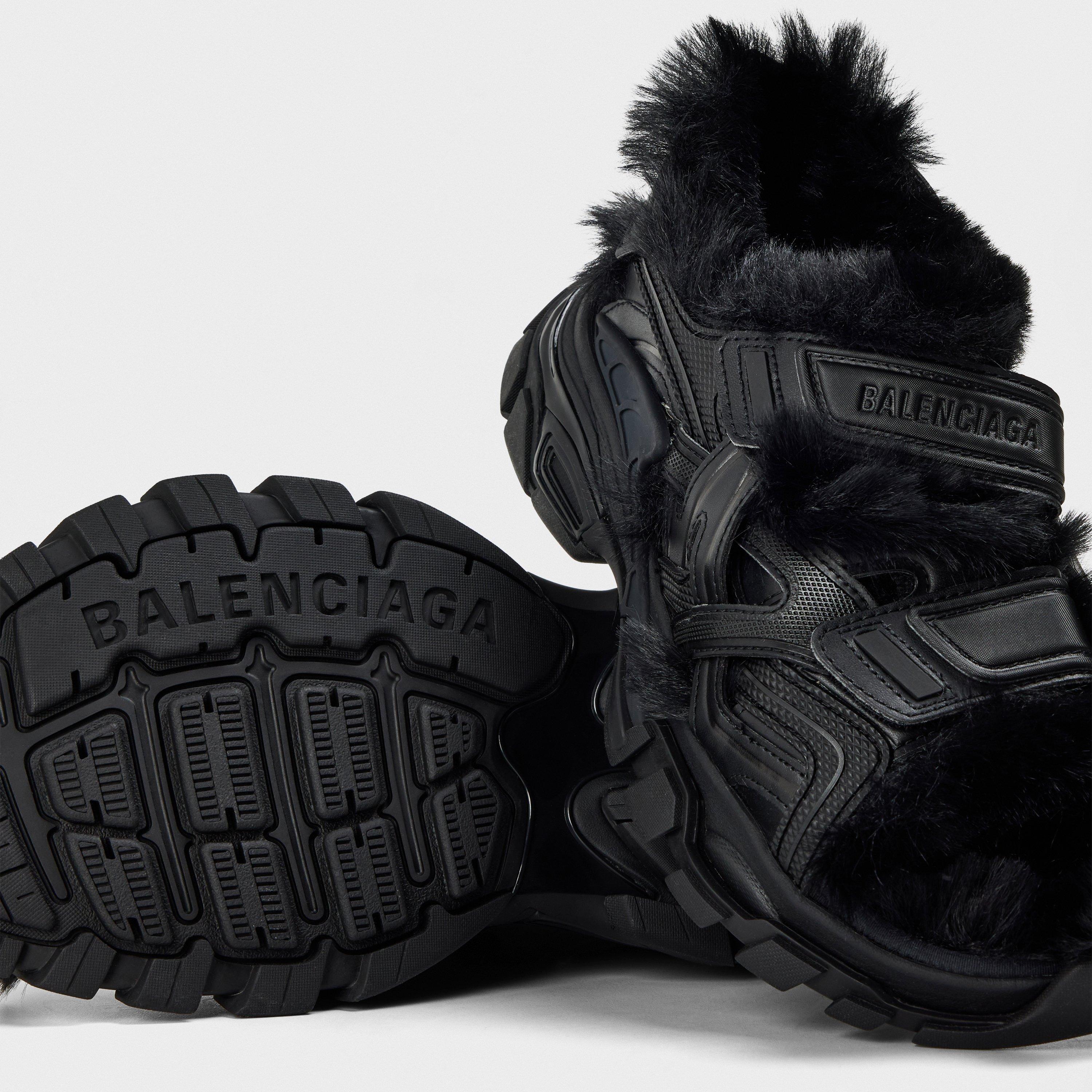 Track Faux-Shearling Sandals