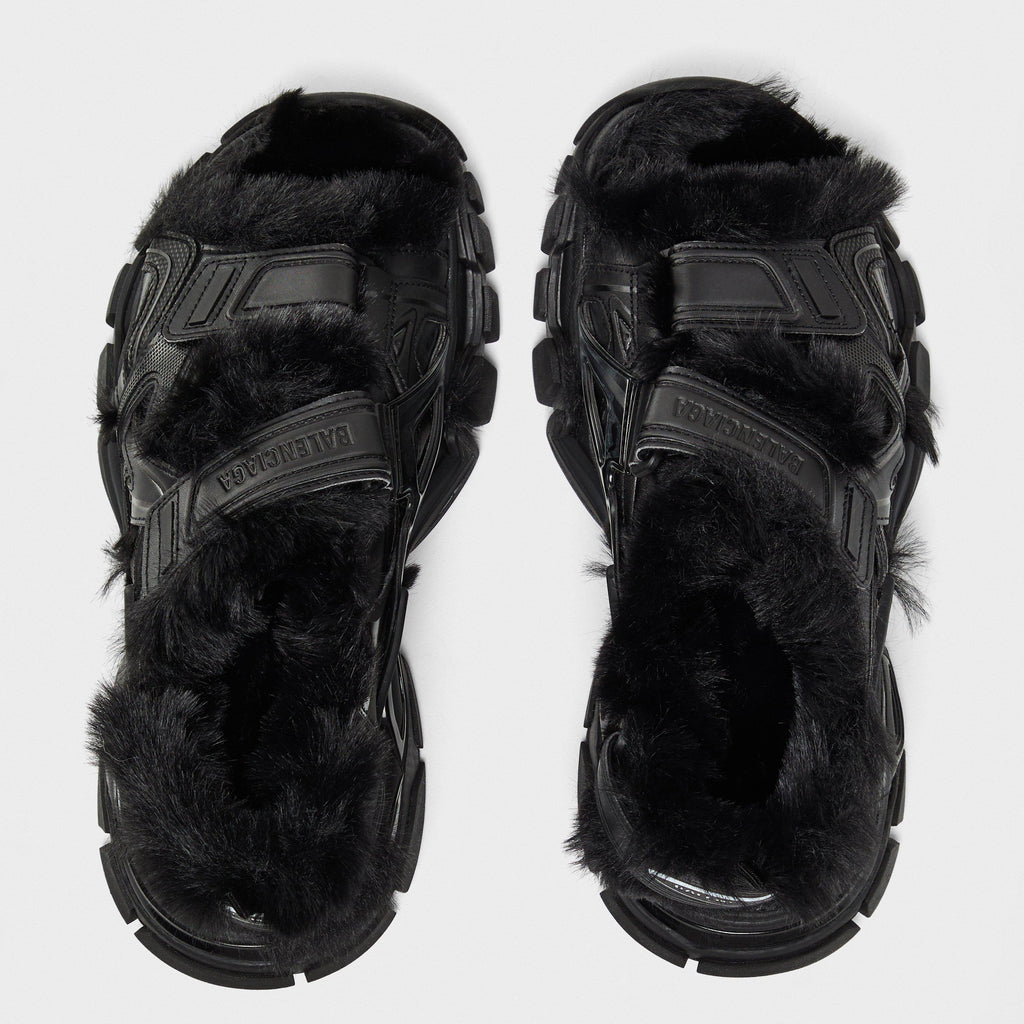 Track Faux-Shearling Sandals