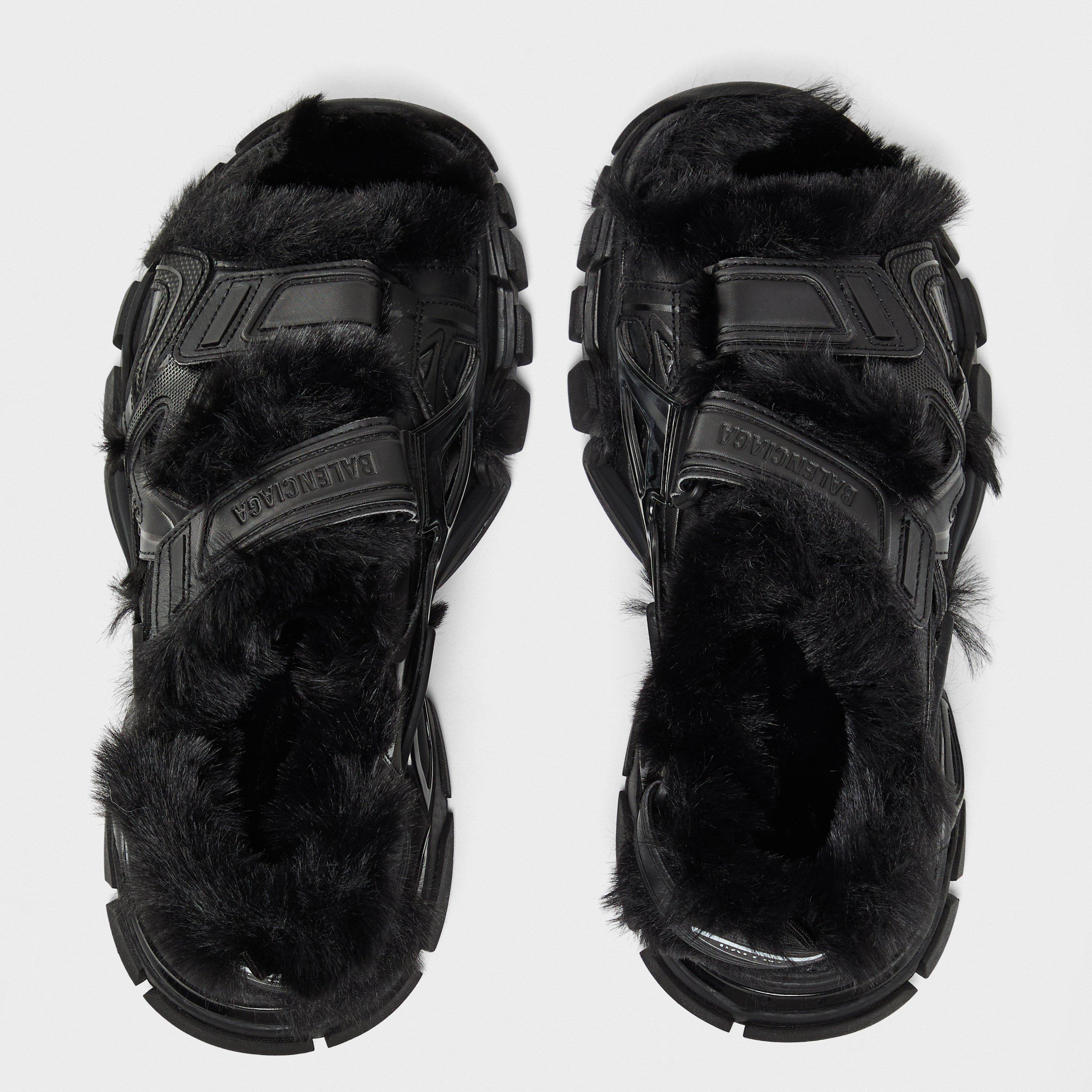 Track Faux-Shearling Sandals