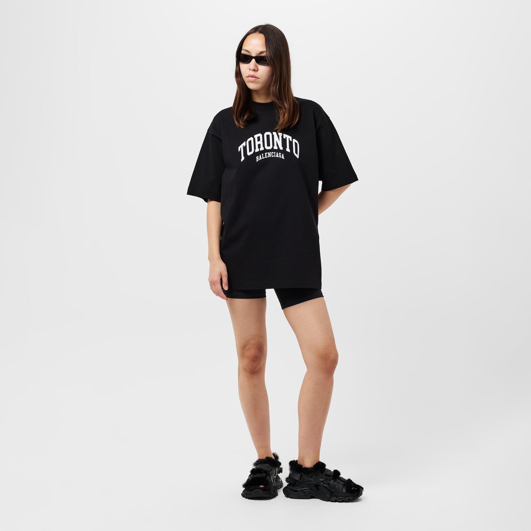 Track Faux-Shearling Sandals