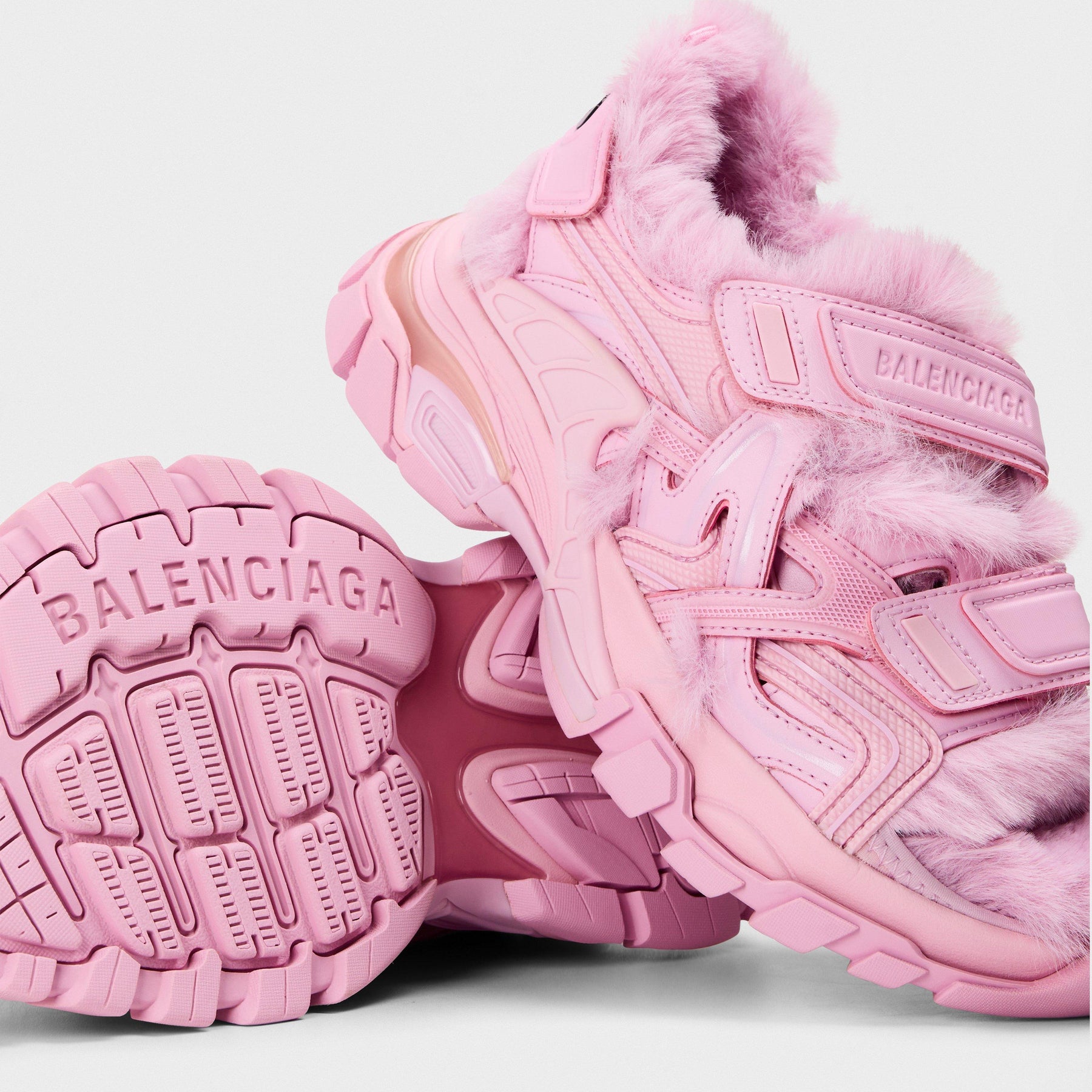 Track Faux-Shearling Sandals