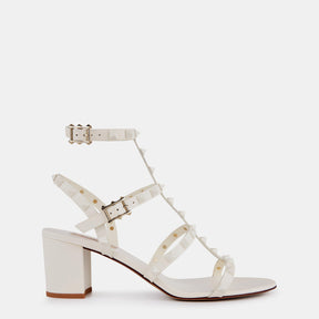 Rockstud Calfskin Ankle Strap Sandals