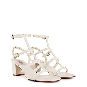 Rockstud Calfskin Ankle Strap Sandals