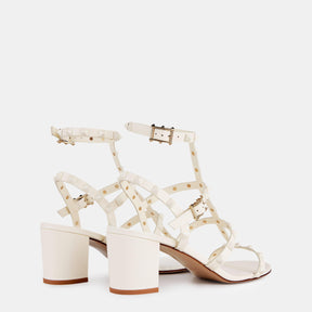 Rockstud Calfskin Ankle Strap Sandals