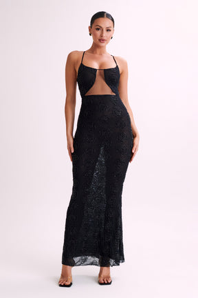 Kathy Rose Beaded Maxi Dress - Black
