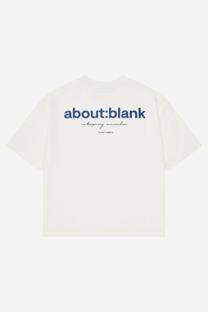 Box t-shirt - oat/estate blue
