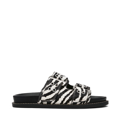 Agent Zebra Print Flat Sandals