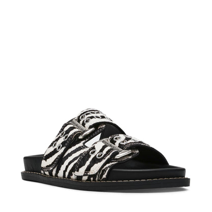 Agent Zebra Print Flat Sandals