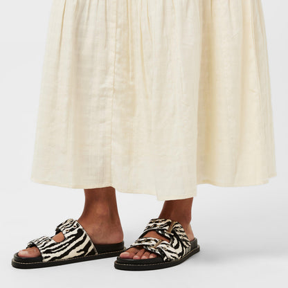 Agent Zebra Print Flat Sandals