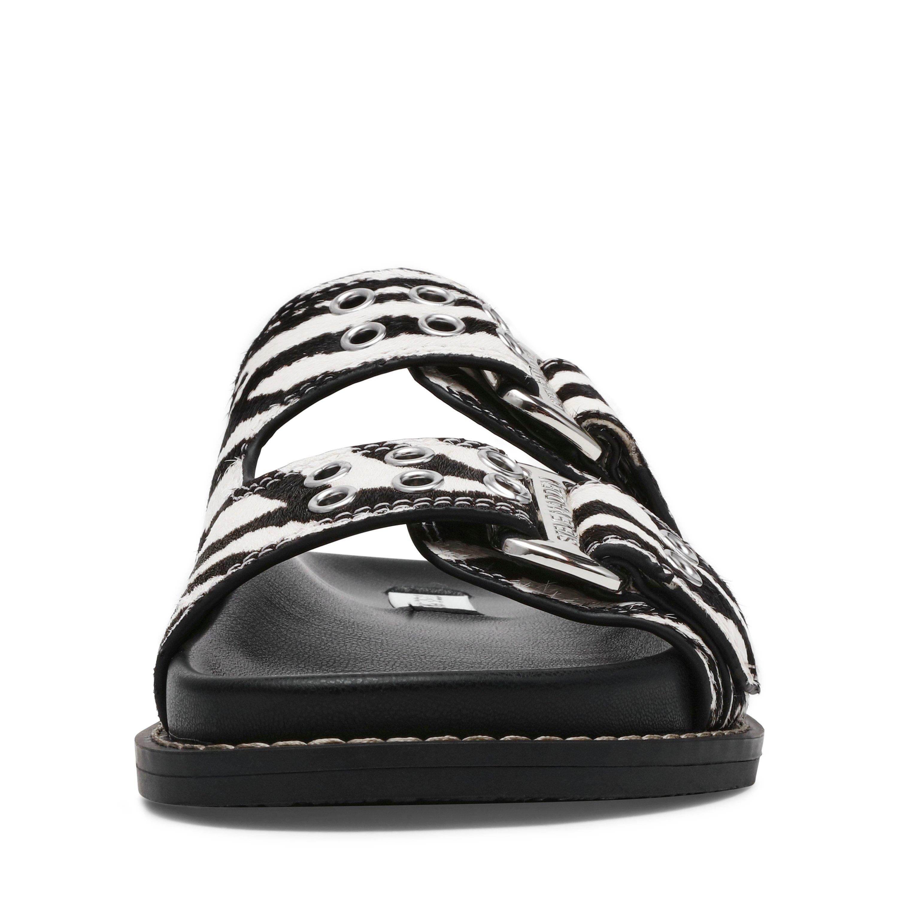 Agent Zebra Print Flat Sandals