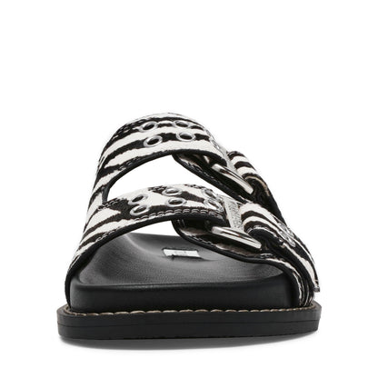 Agent Zebra Print Flat Sandals