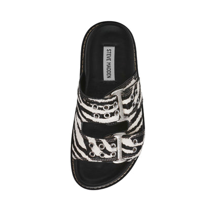 Agent Zebra Print Flat Sandals
