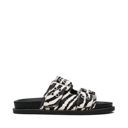 Agent Zebra Print Flat Sandals
