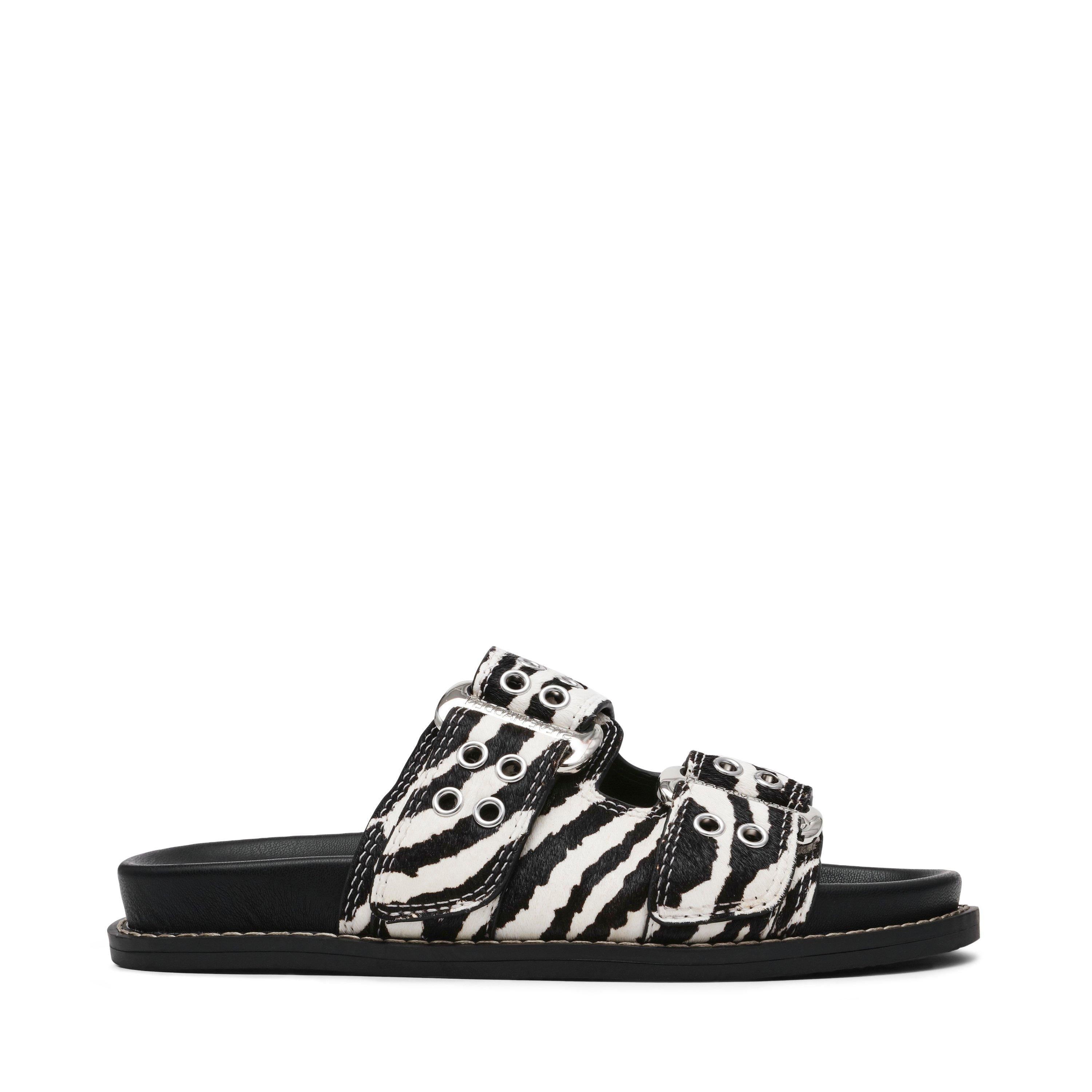 Agent Zebra Print Flat Sandals