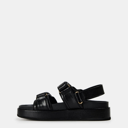 Kira Leather Flat Sandals