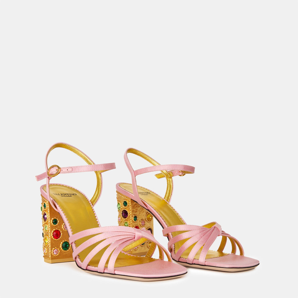 Crystal 90mm Satin Sandals