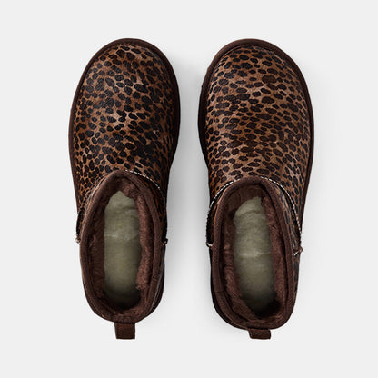 Ultra Mini Leopard Print Snug Boots