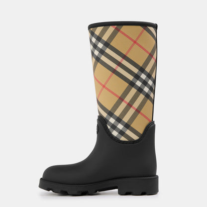 Concealed Zip Architectural Heel Knee High Boots