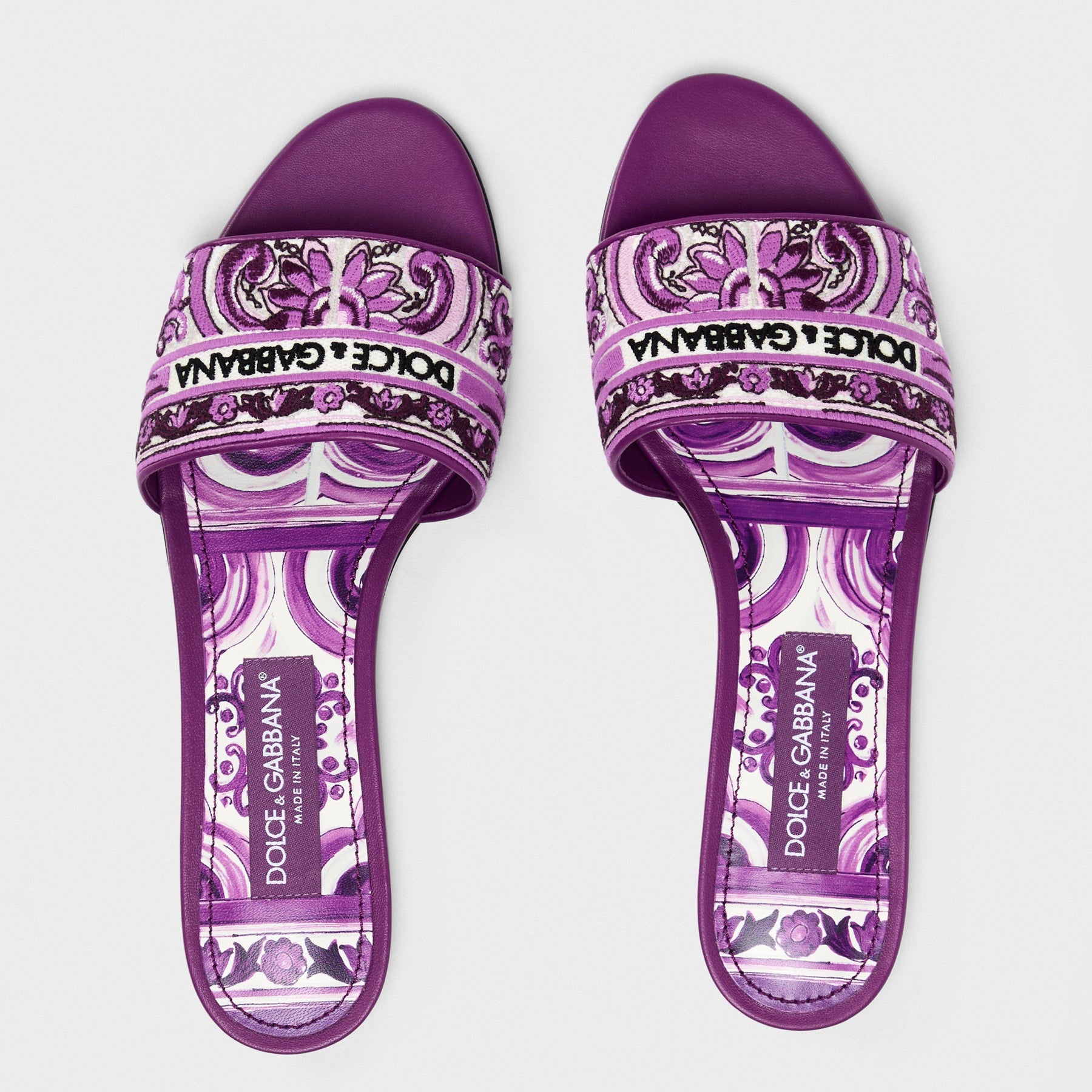 Embroidered Majolica Logo Sandals