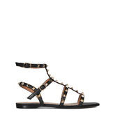 Rockstud Leather Flat Sandals