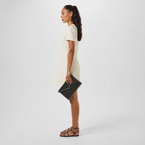 Rockstud Leather Flat Sandals