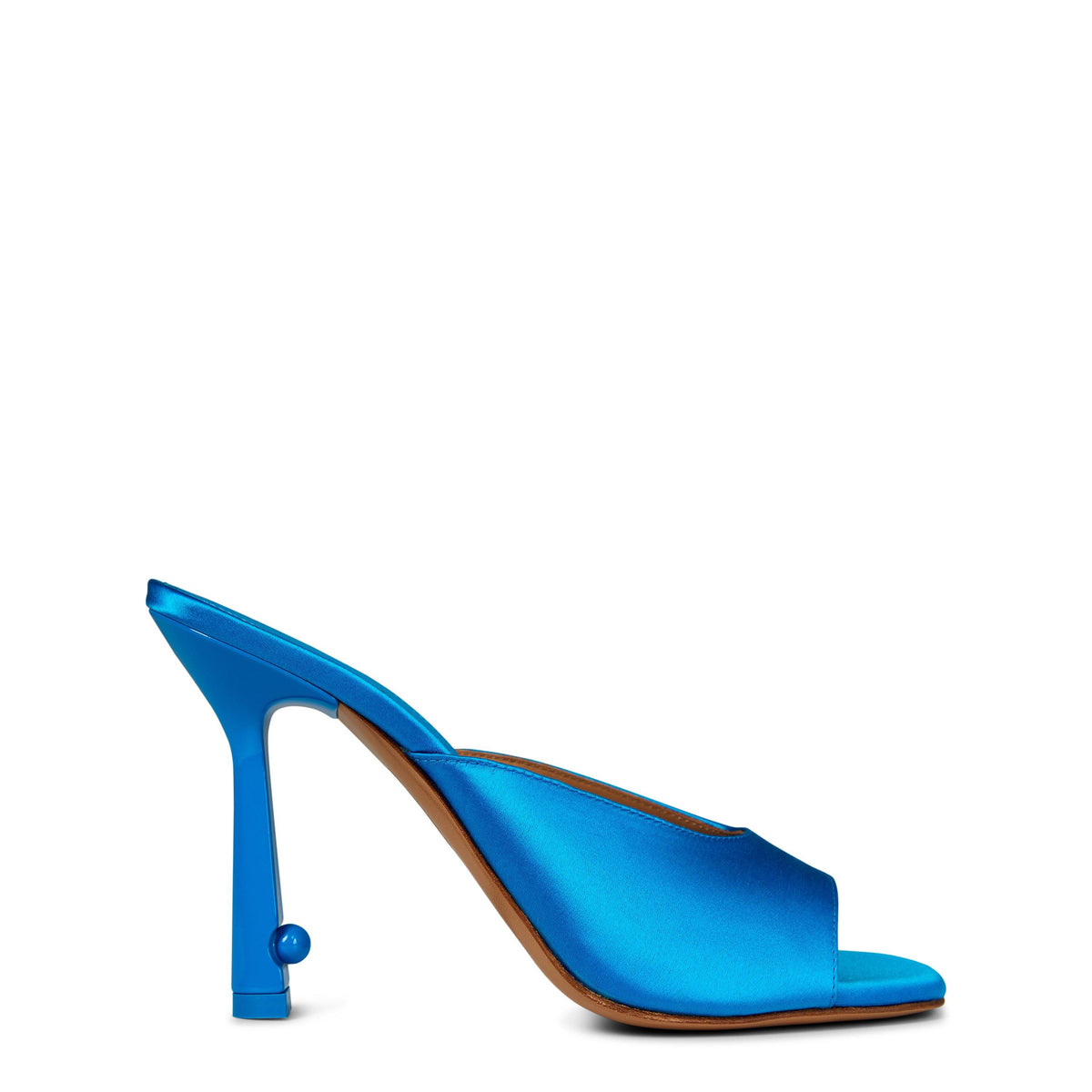 Women's Pop Lollipop Satin High Mule, Pearl Embellished Stiletto Heel