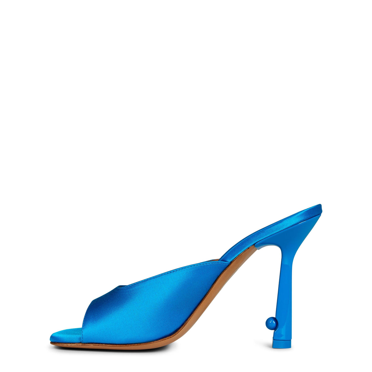 Women's Pop Lollipop Satin High Mule, Pearl Embellished Stiletto Heel