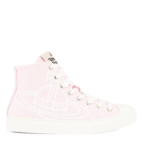 Women's Thin Orb Motif Cotton High Top Trainers