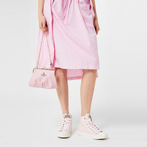 Women's Thin Orb Motif Cotton High Top Trainers