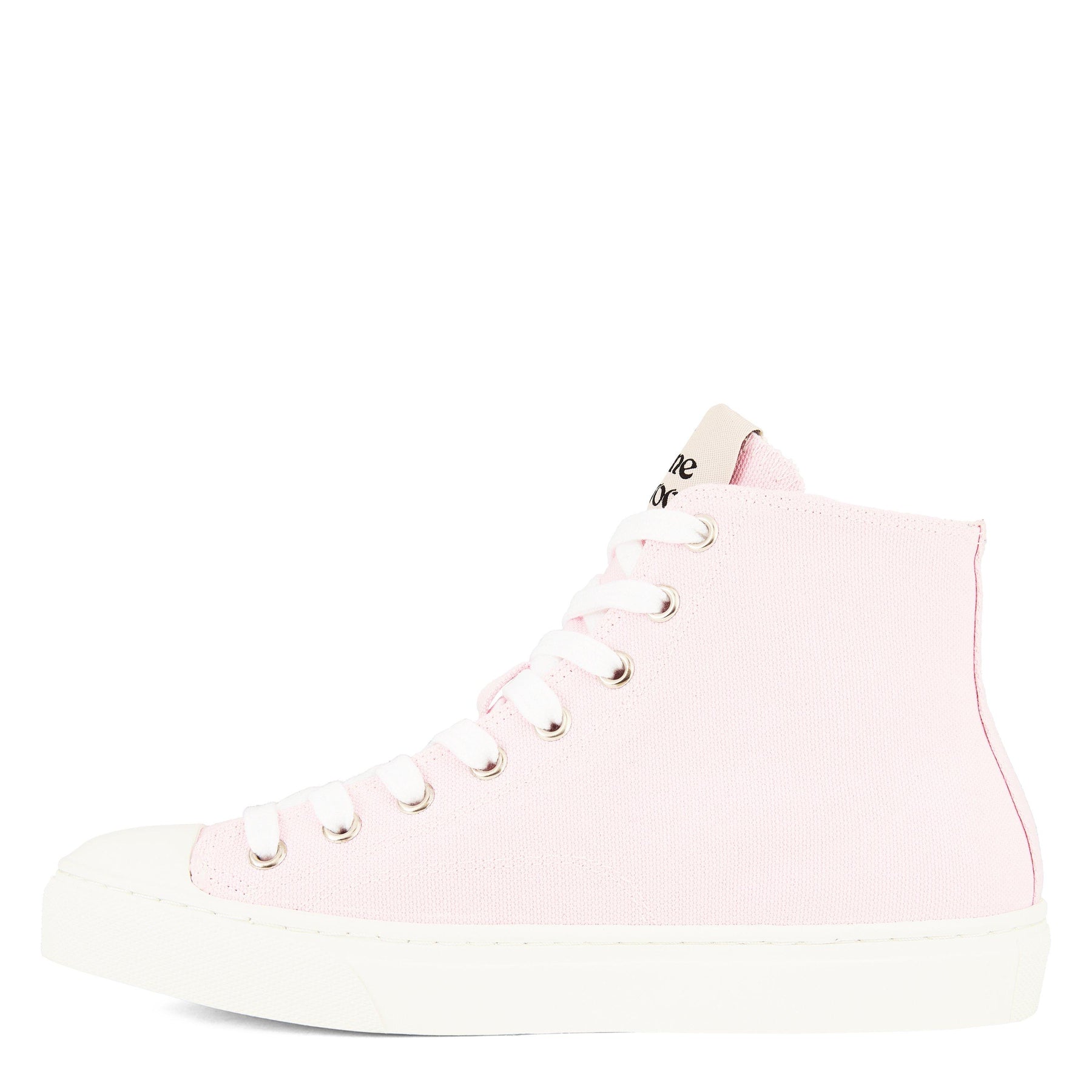 Women's Thin Orb Motif Cotton High Top Trainers