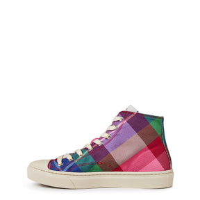 Women's Thin Orb Motif Cotton High Top Trainers