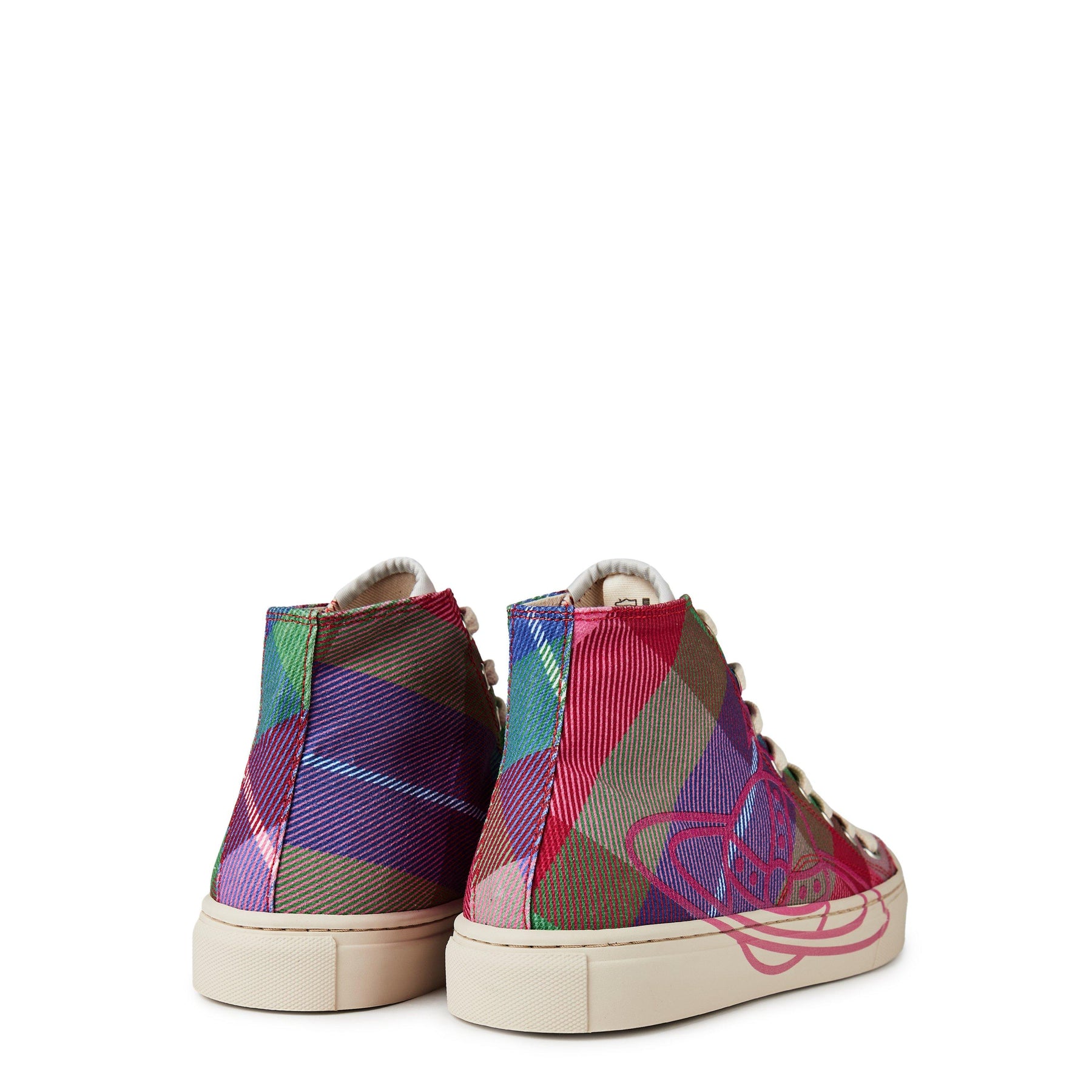 Women's Thin Orb Motif Cotton High Top Trainers