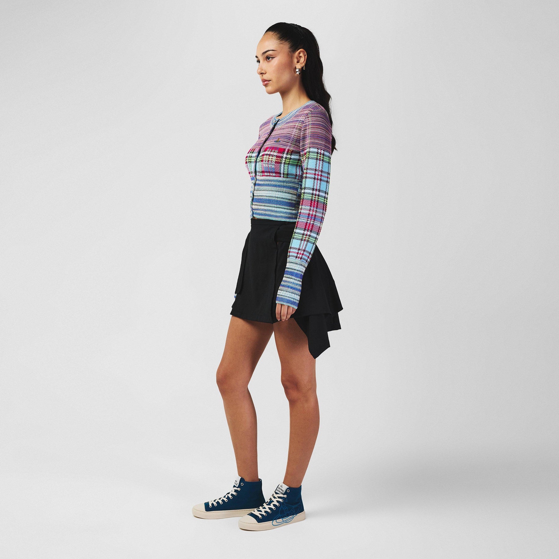 Women's Thin Orb Motif Cotton High Top Trainers