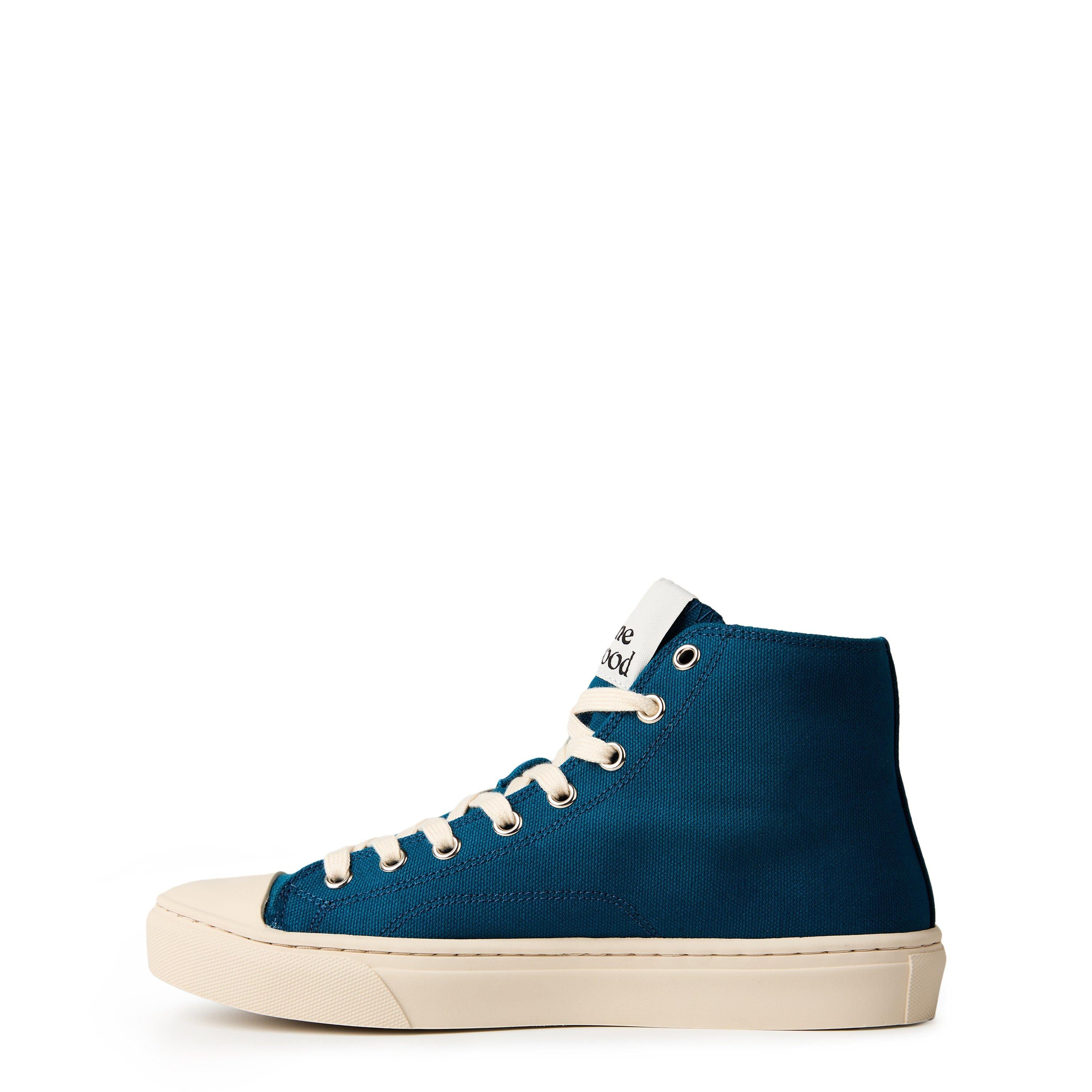 Thin Orb Motif Cotton High Top Trainers