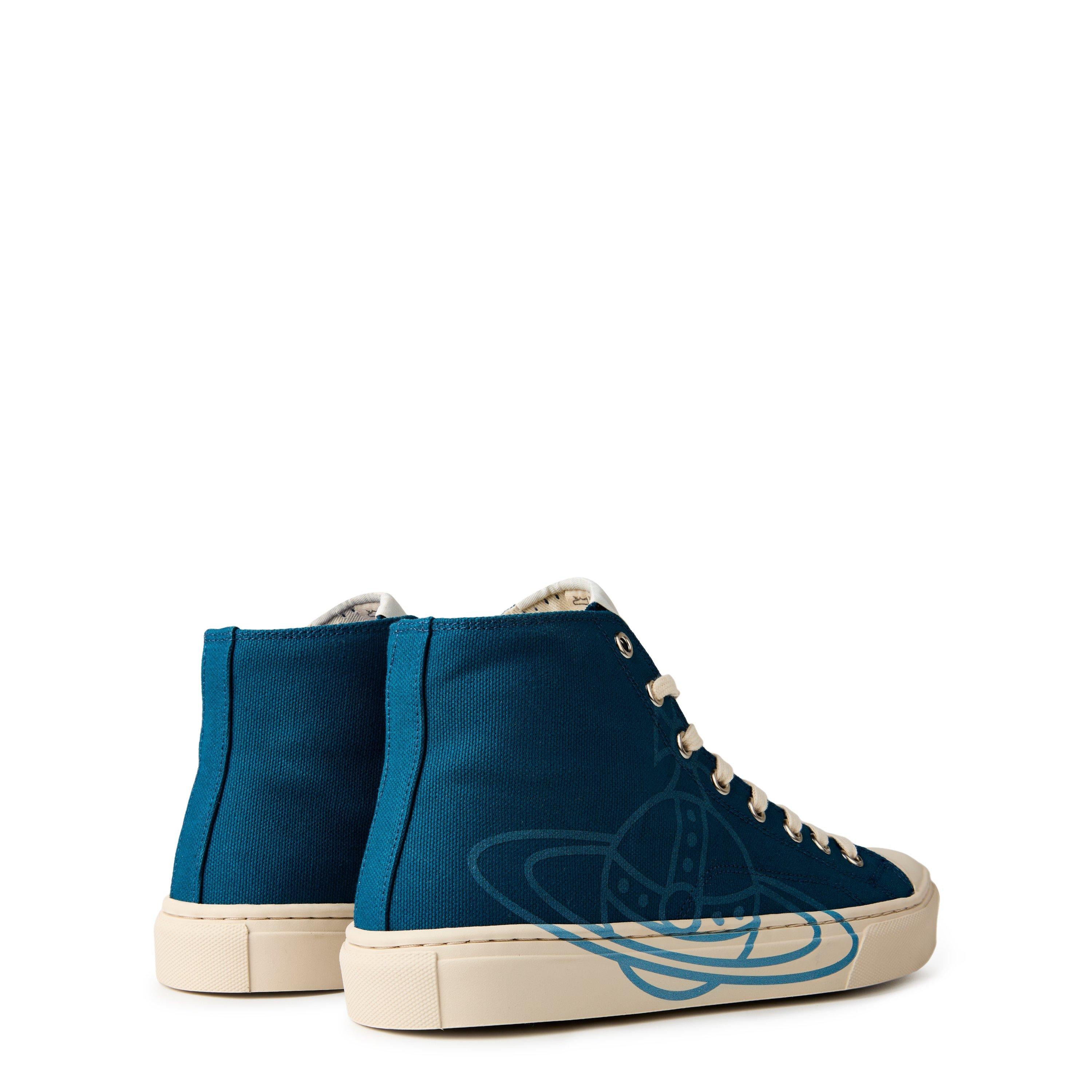 Thin Orb Motif Cotton High Top Trainers