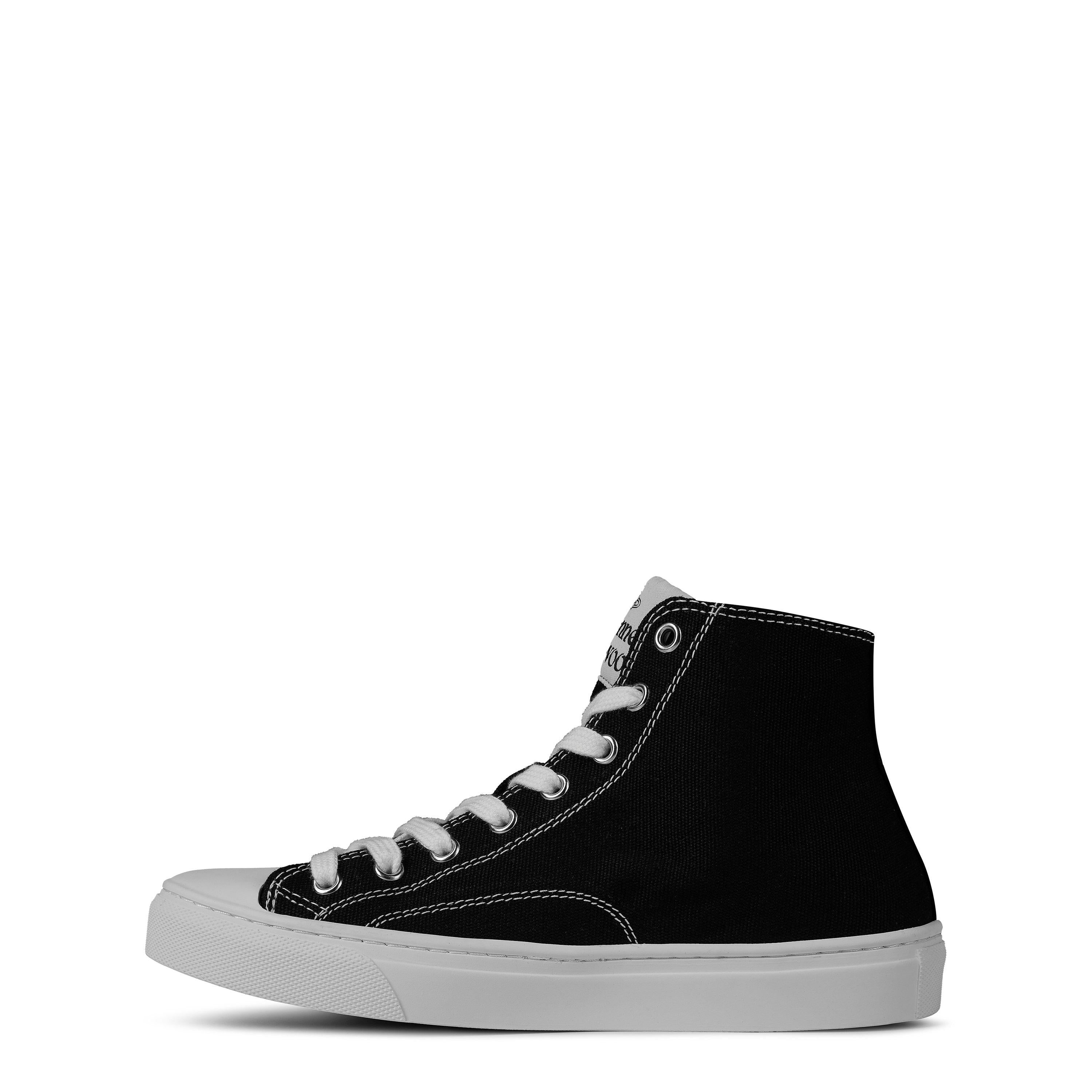 Thin Orb Motif Cotton High Top Trainers