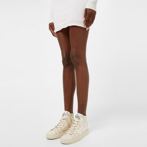 Women's Thin Orb Motif Cotton High Top Trainers