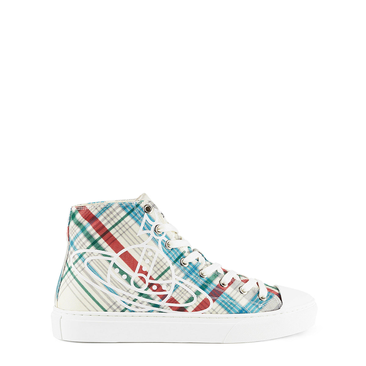 Women's Thin Orb Motif Cotton High Top Trainers