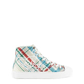 Women's Thin Orb Motif Cotton High Top Trainers