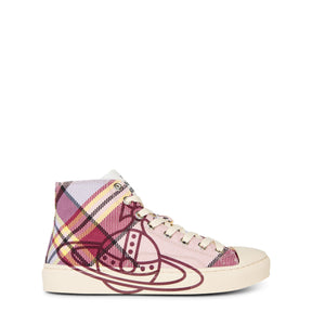 Women's Thin Orb Motif Cotton High Top Trainers
