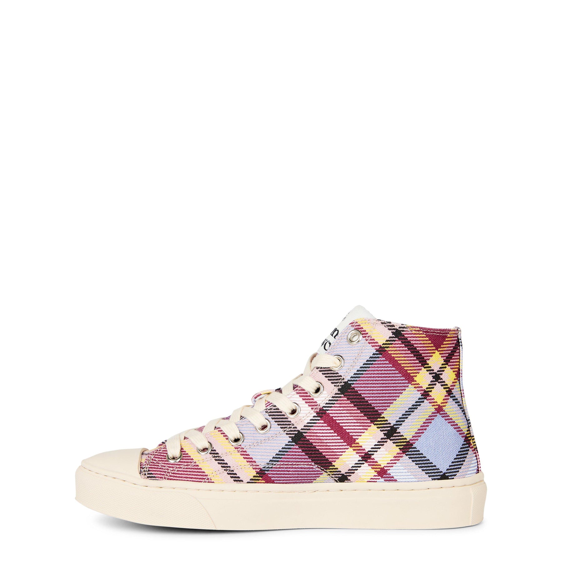 Women's Thin Orb Motif Cotton High Top Trainers