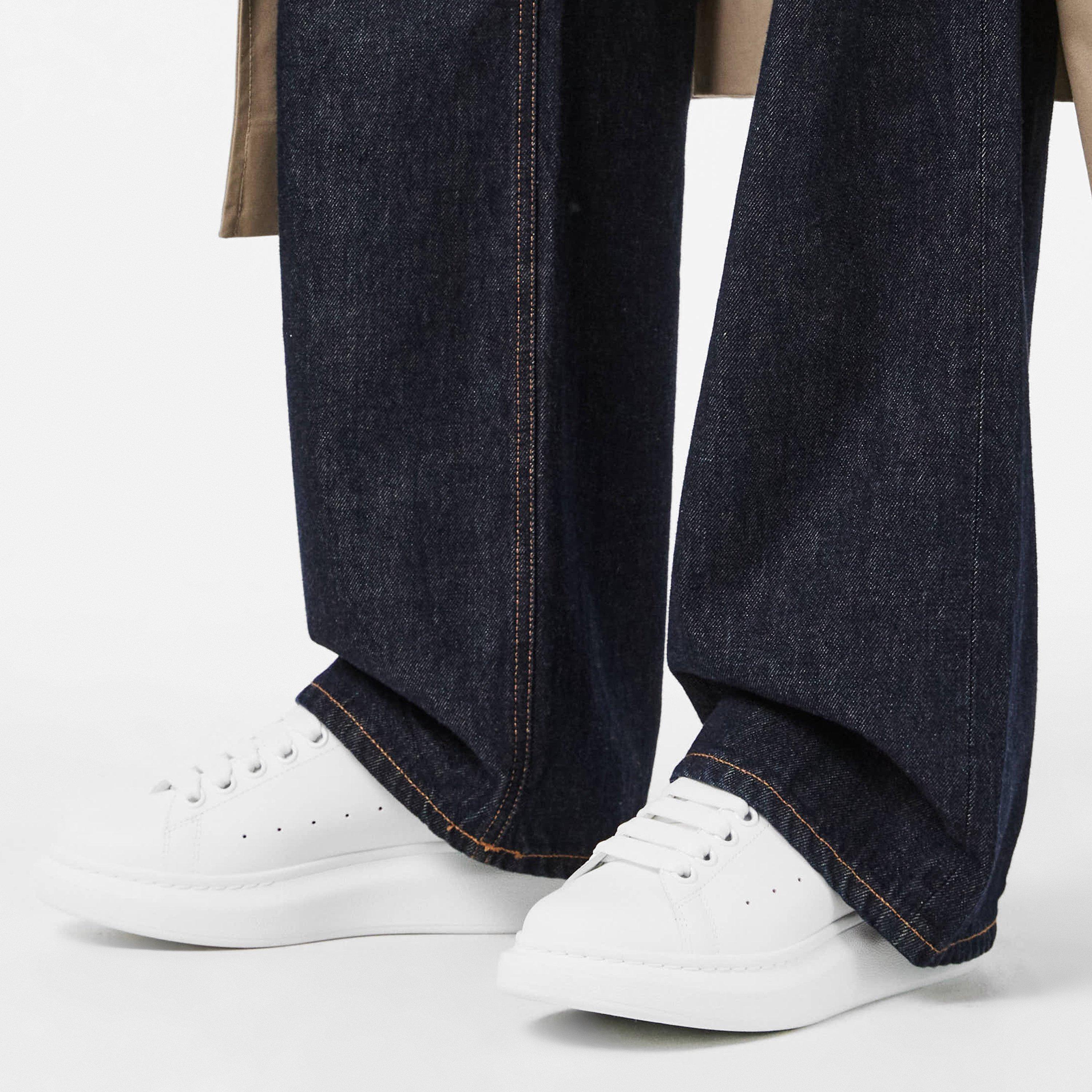 Logo Print Leather Oversized Trainers