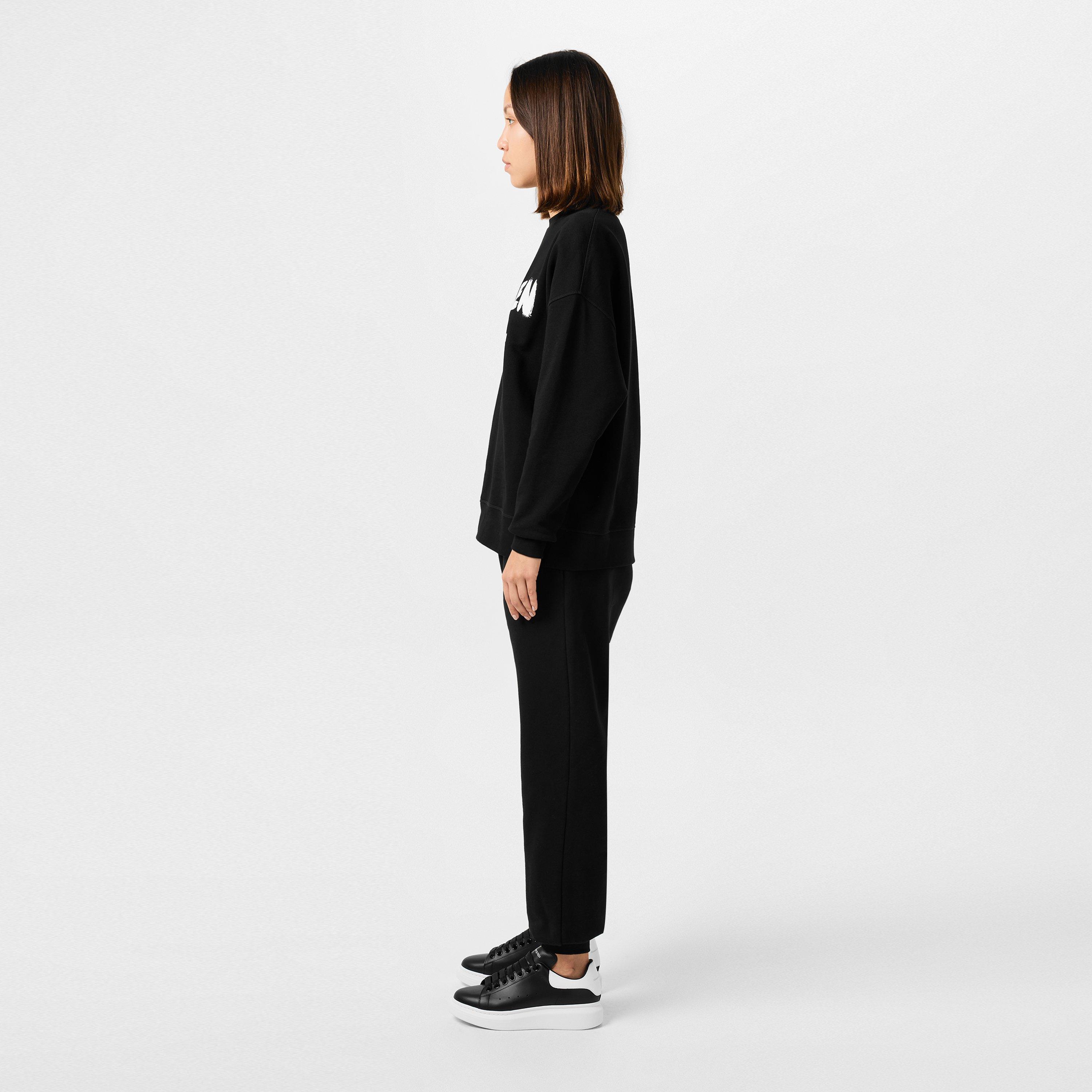 Logo Print Leather Oversized Trainers