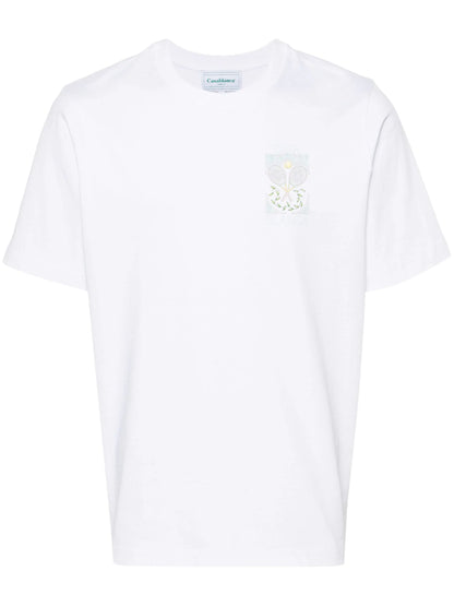Casablanca Tennis Pastelle Printed T-Shirt in White