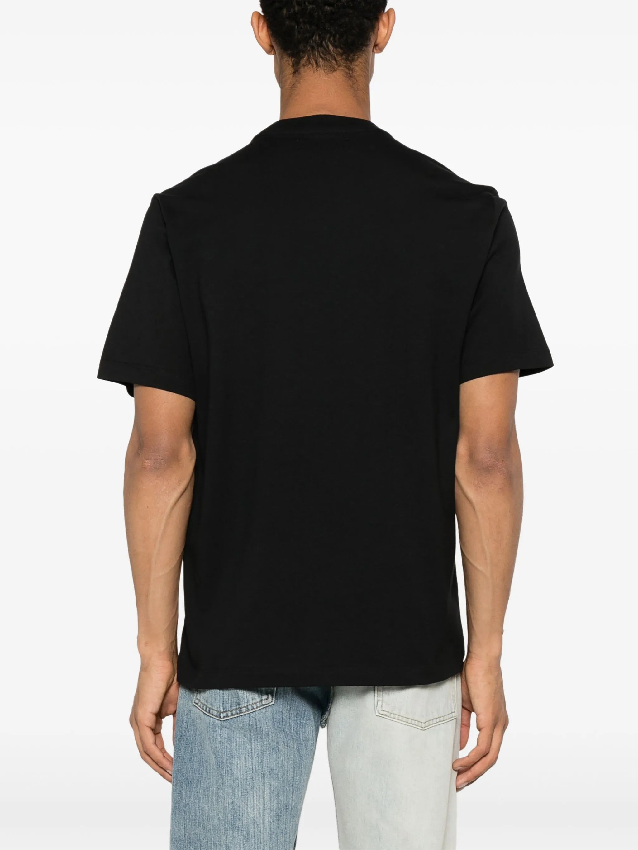 Amiri Staggered Logo Beige Printed T-Shirt in Black
