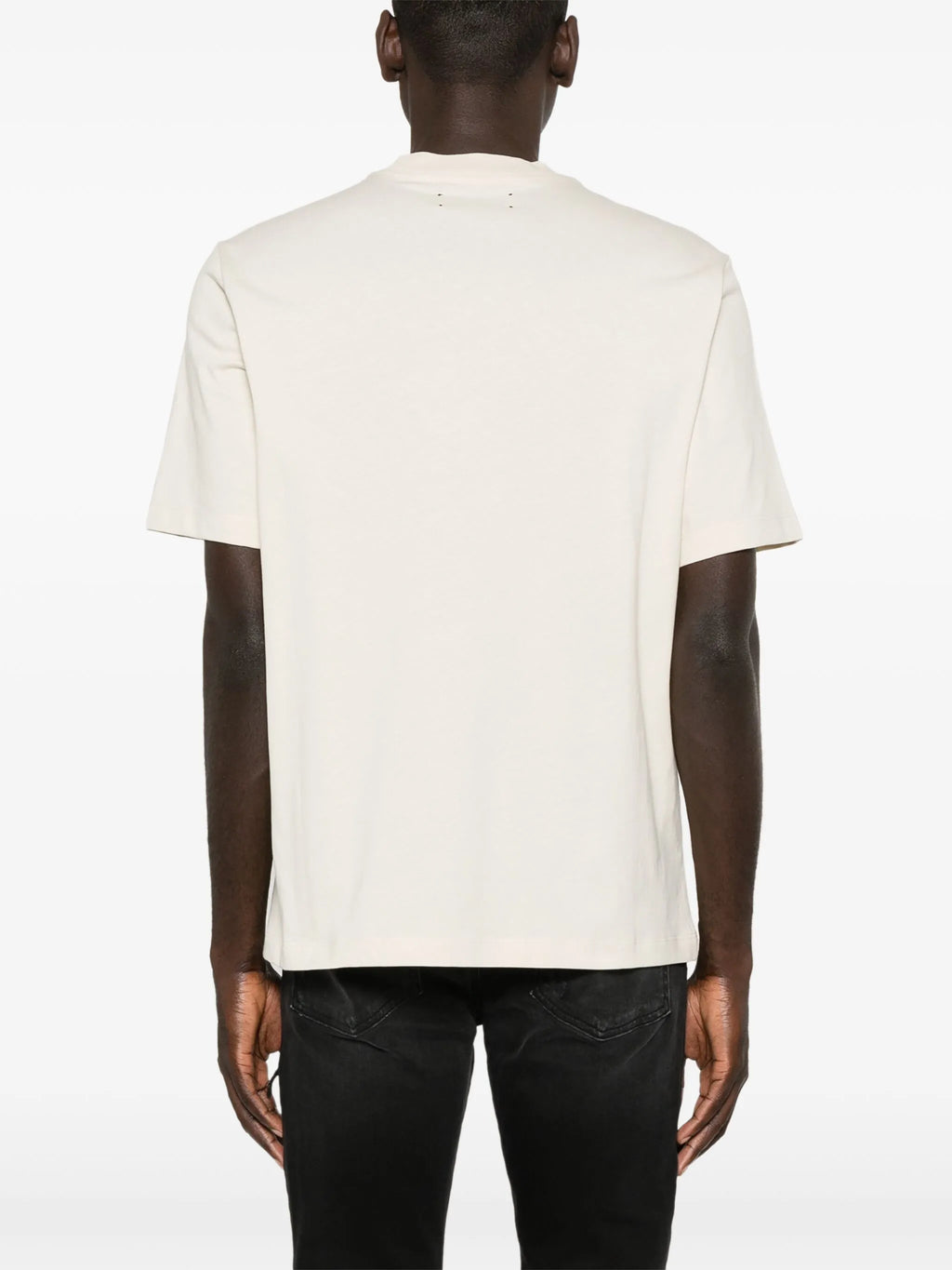 Amiri Staggered Logo Red Printed T-Shirt in Light Beige