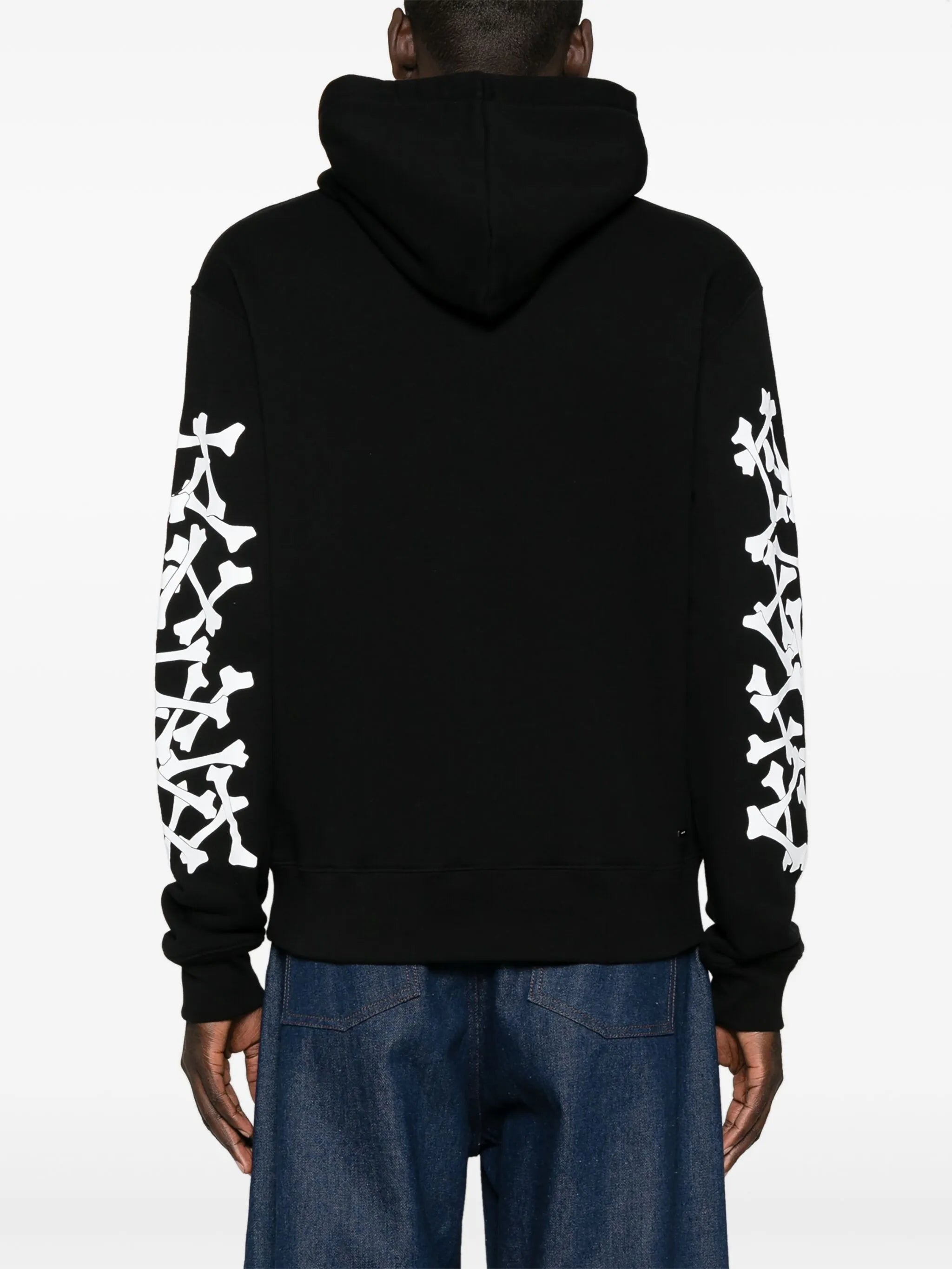 Amiri Hollywood Stacked Bones Printed Hoodie in Black