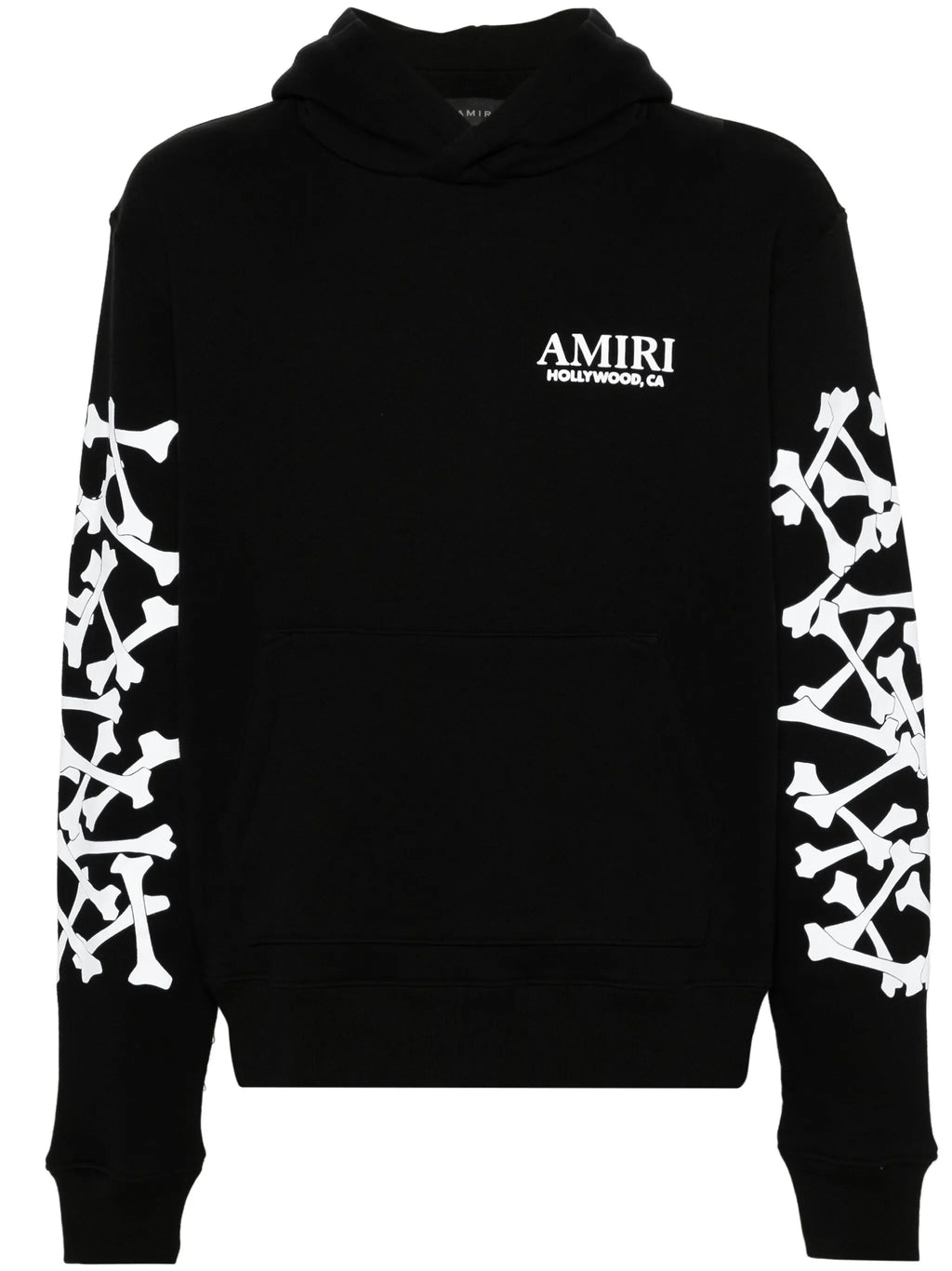 Amiri Hollywood Stacked Bones Printed Hoodie in Black