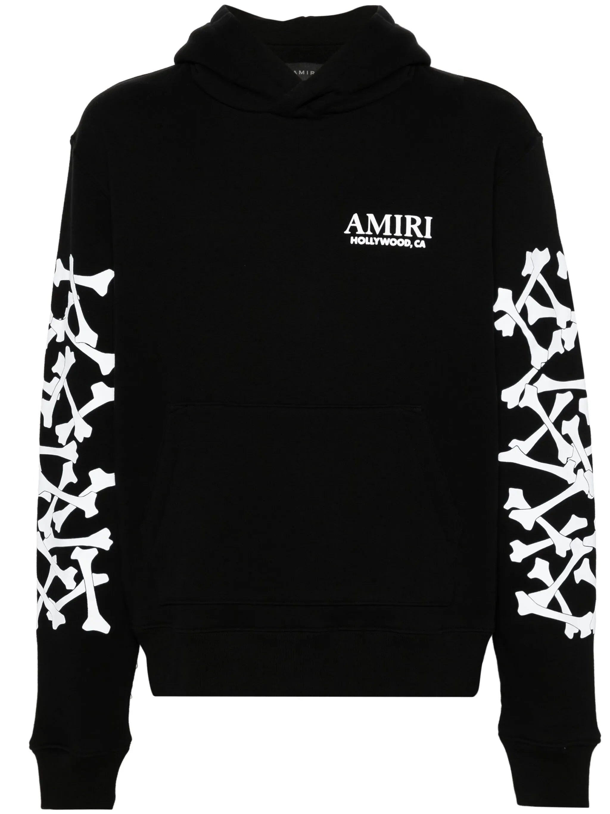 Amiri Hollywood Stacked Bones Printed Hoodie in Black